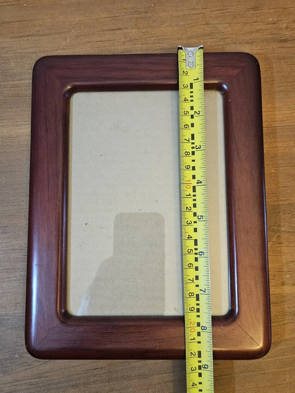 Fetco International Inc Handcrafted Dark Cherry Wood 5x7 Brown Photo Frame Vtg